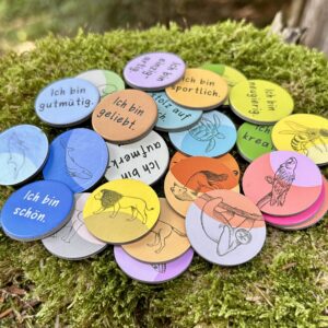Kartonperlen mit positiven Affirmationen