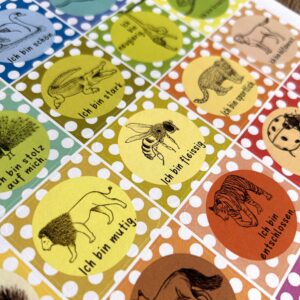 Stickerbogen mit positiven Affirmationen
